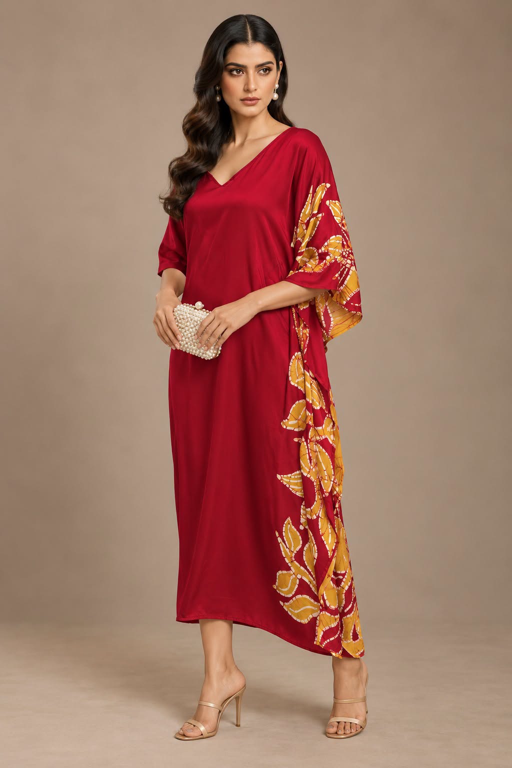 silk batik kaftan