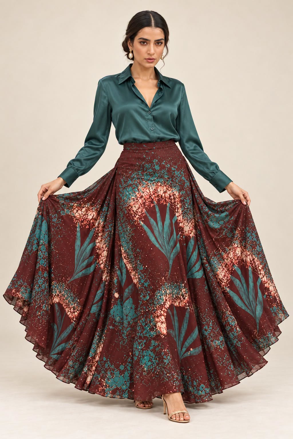 silk batik skirt