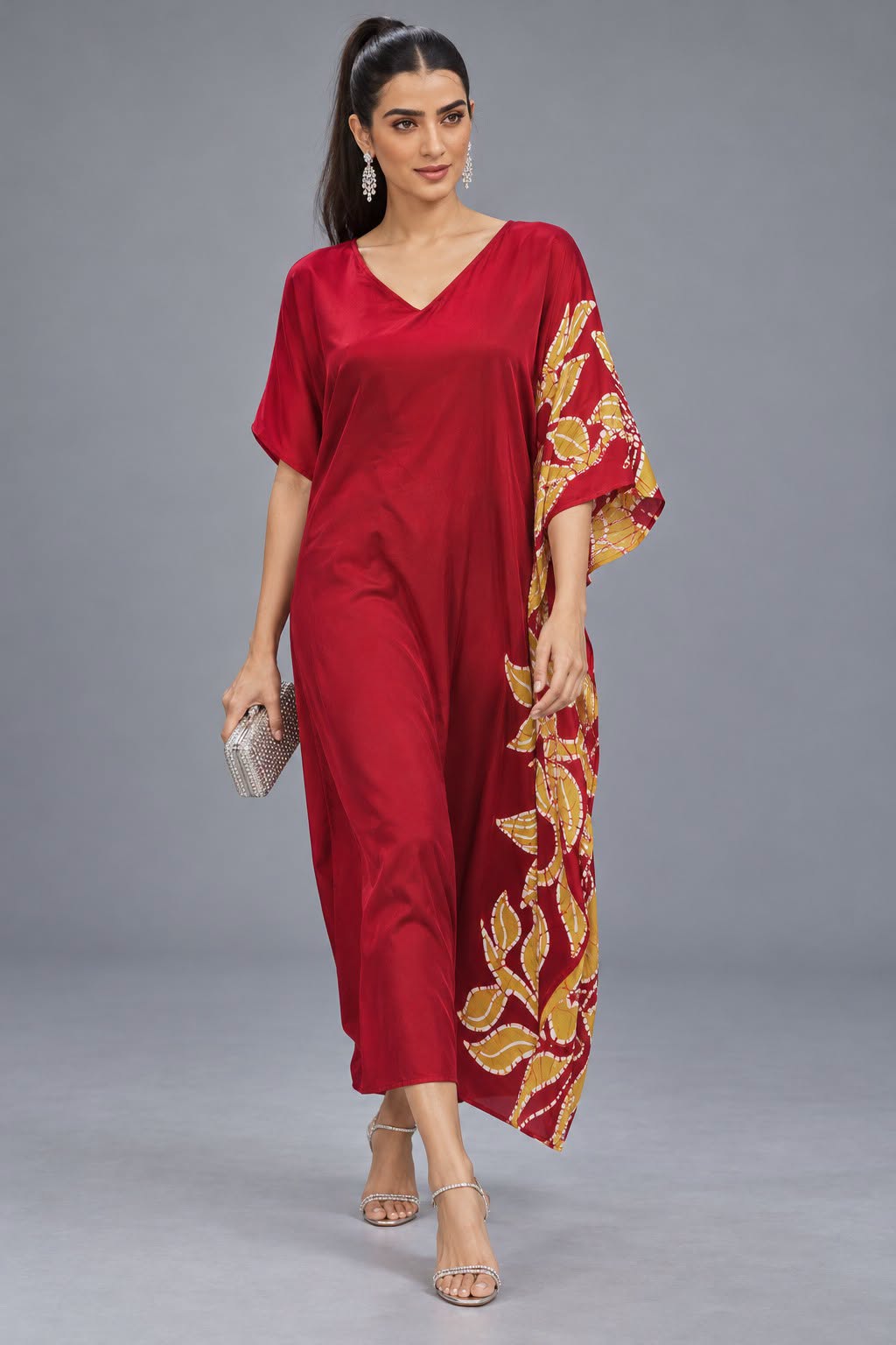 silk batik kaftan
