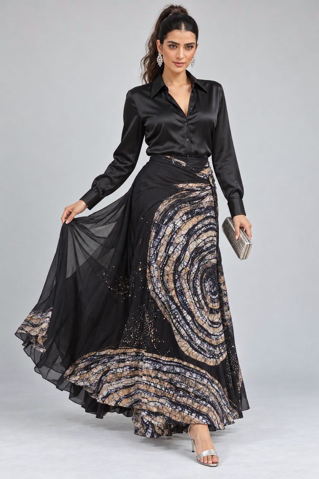 silk batik skirt