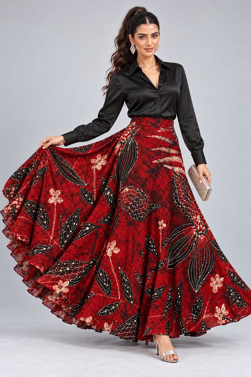 silk batik skirt
